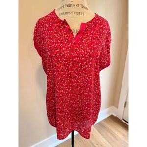 Papermoon Women's Pink Floral Blouse Size L